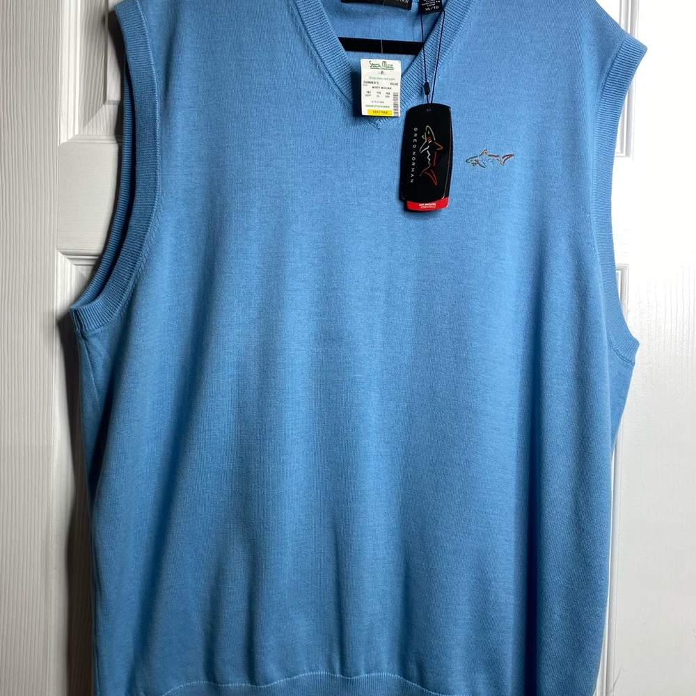 Greg Norman Collection Light Blue V-Neck Sweater